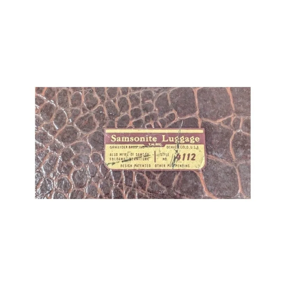 Vintage Samsonite Shwayder Bros Train Case Faux Alligator Embossed Style 4112